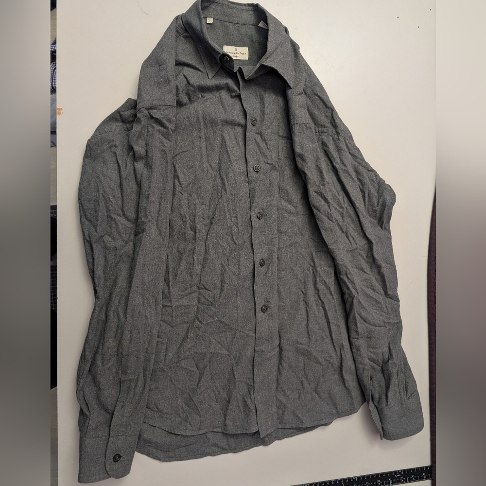 Ermenegildo Zegna Charcoal Button-Up Shirt Jacket